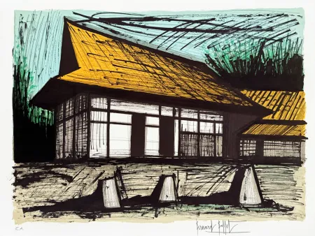 Litografía Buffet - Le jardin de pierres