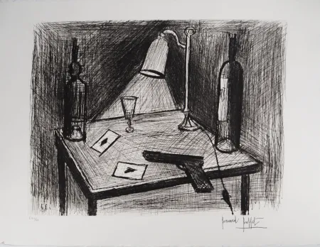 Grabado Buffet - Le jeu de cartes, le pistolet