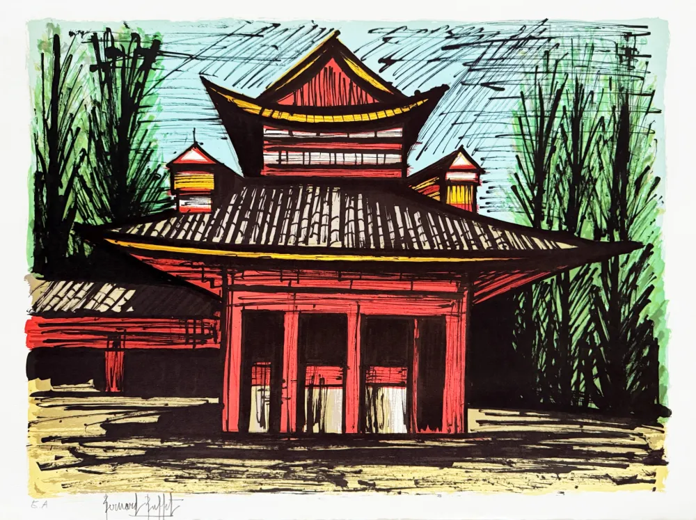 Litografía Buffet - Le petit temple