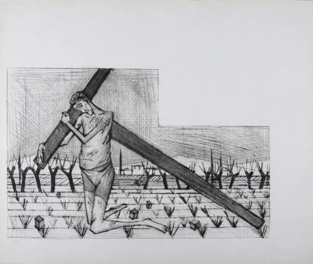 Aguafuerte Y Aguatinta Buffet - Le Portement de Croix, La Passion du Christ