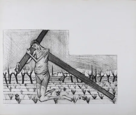 Aguafuerte Y Aguatinta Buffet - Le Portement de Croix, La Passion du Christ