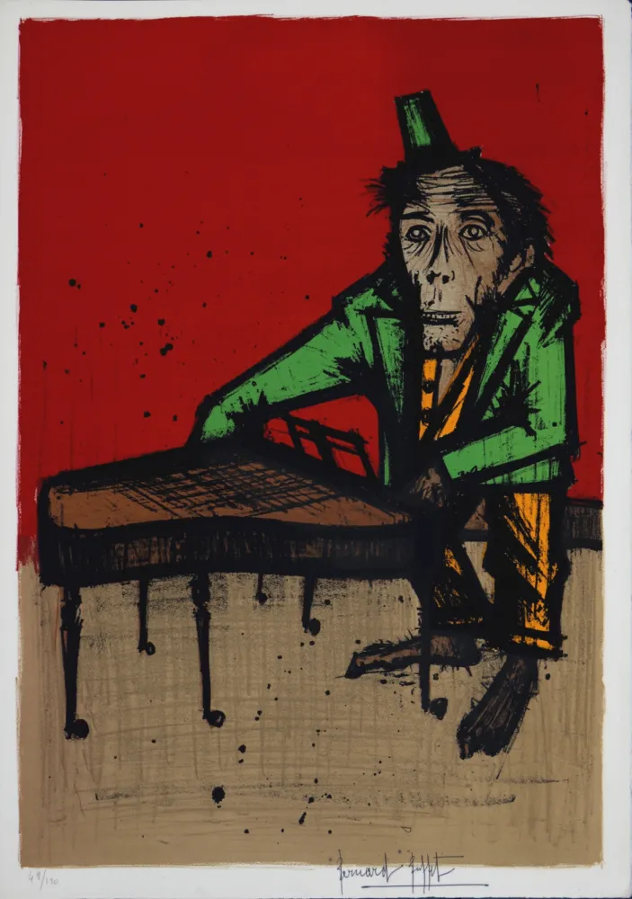 Litografía Buffet - Le singe musicien, 1968 - Hand-signed!