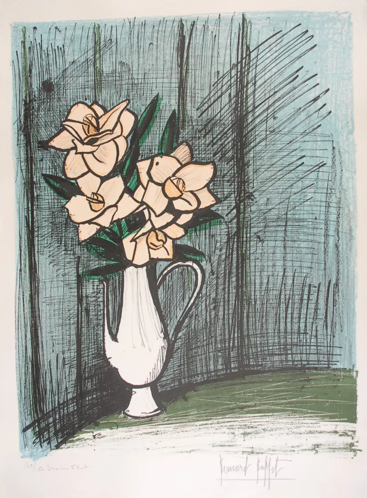 Litografía Buffet - Les Camélias - The Camelias