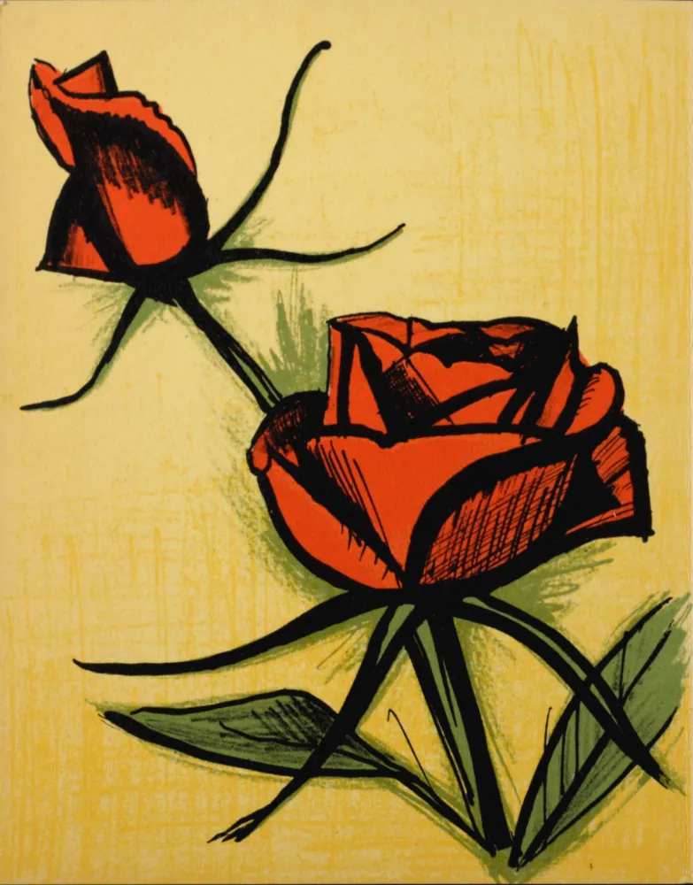Litografía Buffet - Les Fleurs, 1979