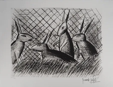 Grabado Buffet - Les lapins