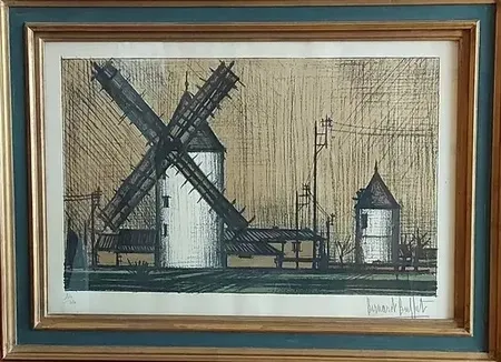 Litografía Buffet - Les Moulins (1953)