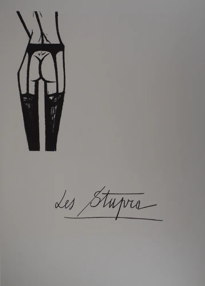 Litografía Buffet - Les Stupra, les jarretelles