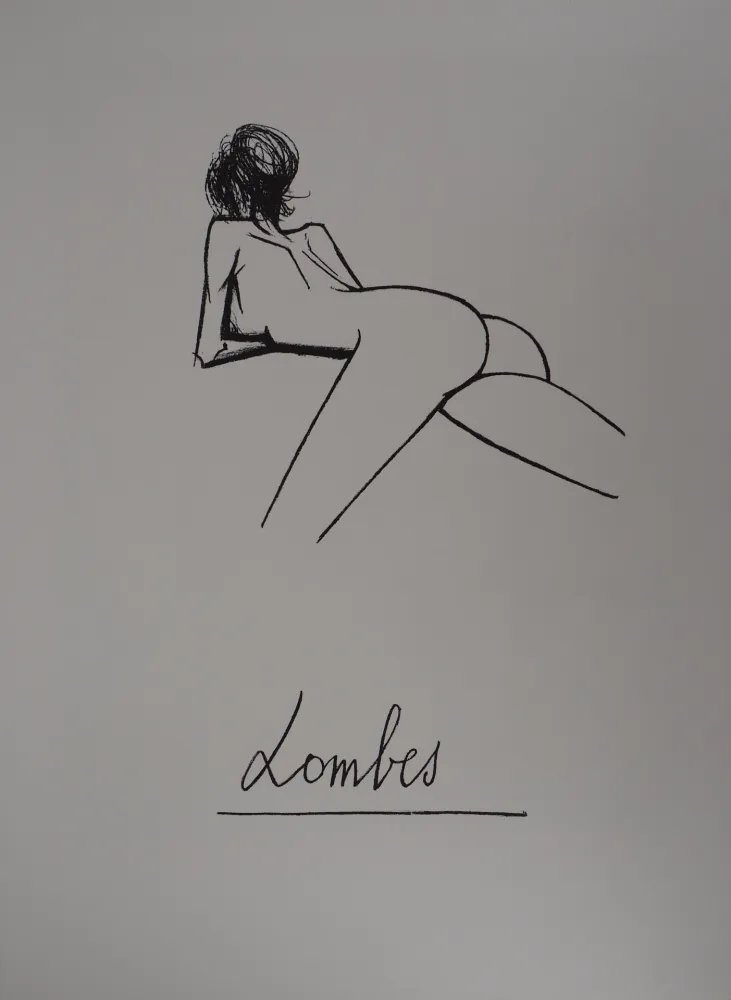 Litografía Buffet - Lombes, nu allongé