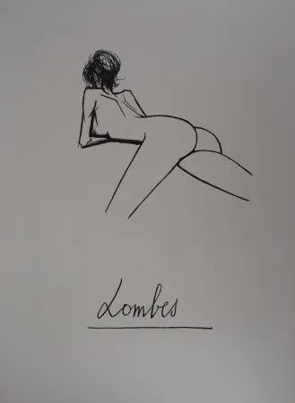 Litografía Buffet - Lombes, nu allongé