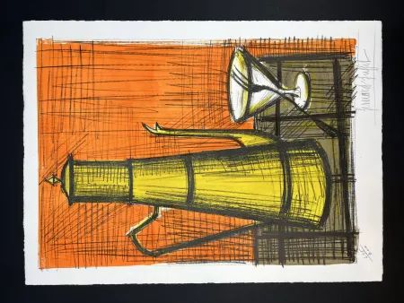 Litografía Buffet - NATURE MORTE A LA CAFETIERE