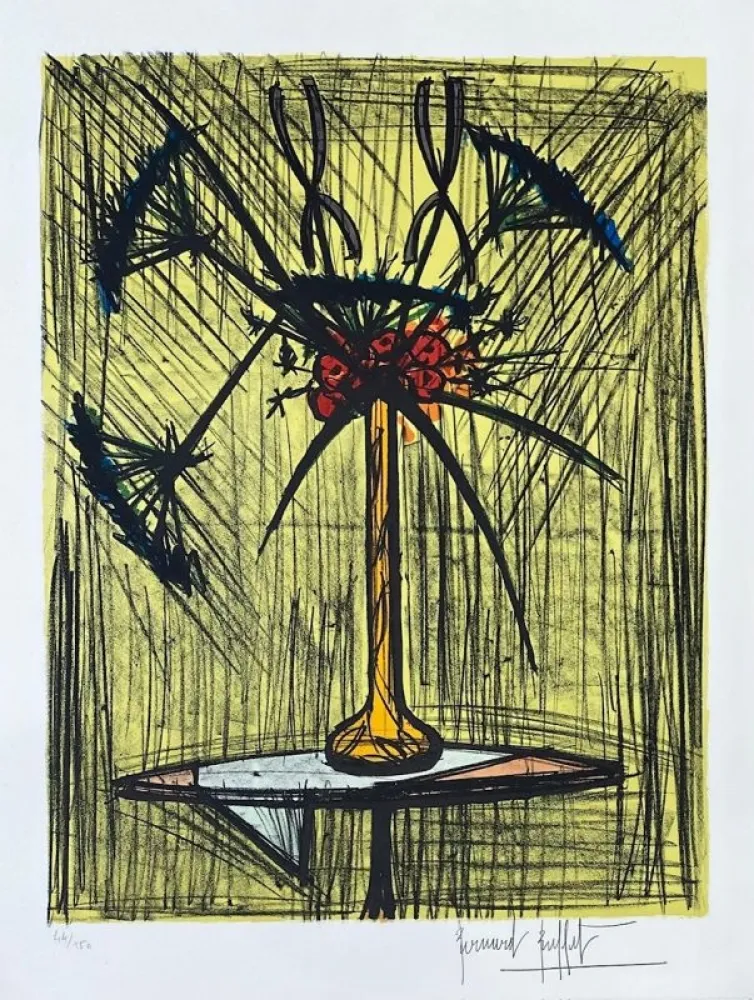 Litografía Buffet - Ombelles et Iris 