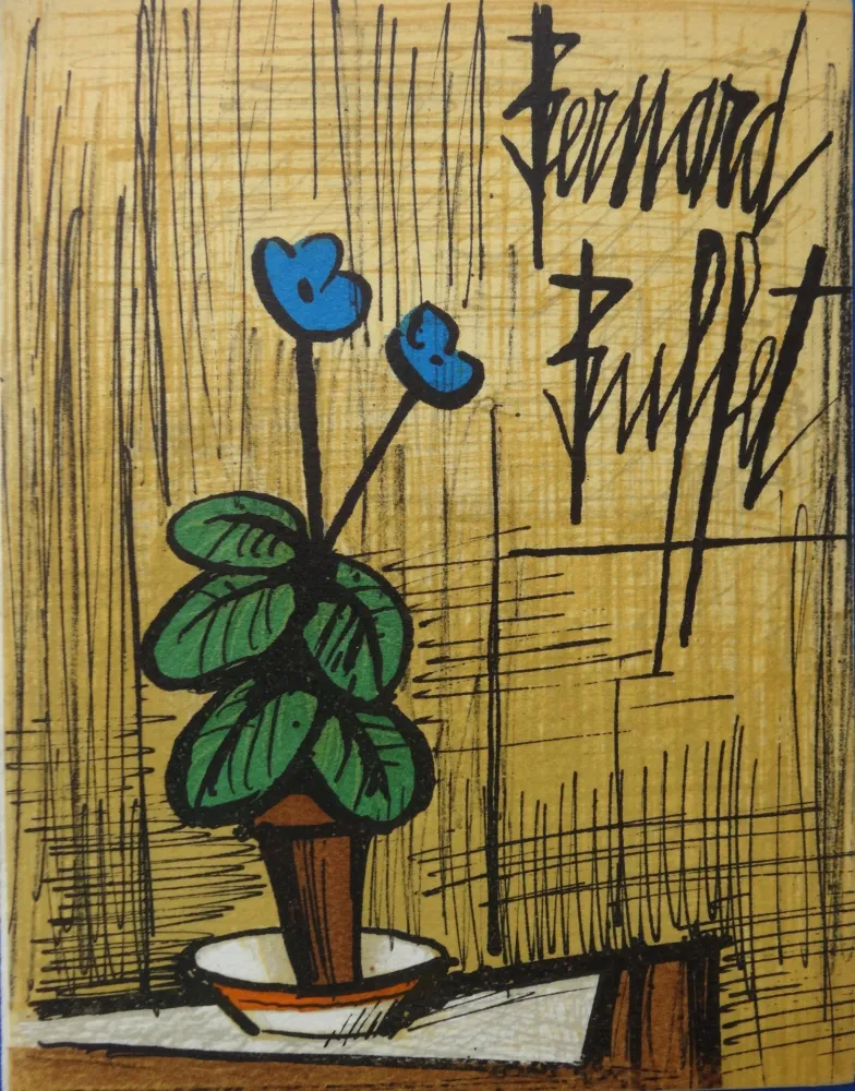 Litografía Buffet - Petite primevère bleue
