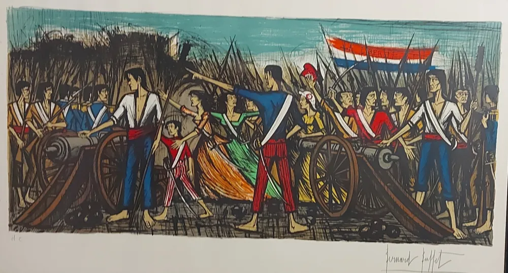 Litografía Buffet - Prise de la Bastille