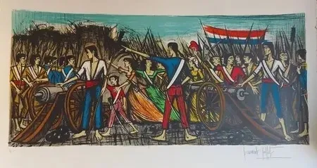 Litografía Buffet - Prise de la bastille 1978