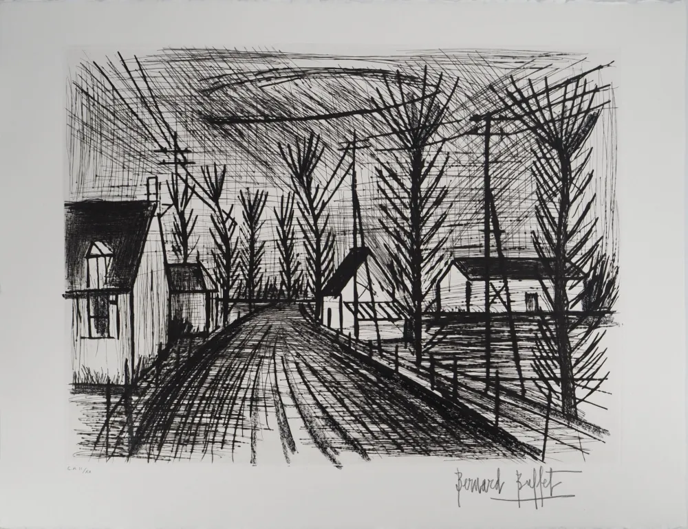 Grabado Buffet - Route de village