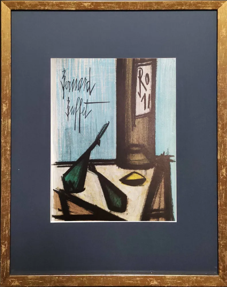 Litografía Buffet - Still Life with a Bottle