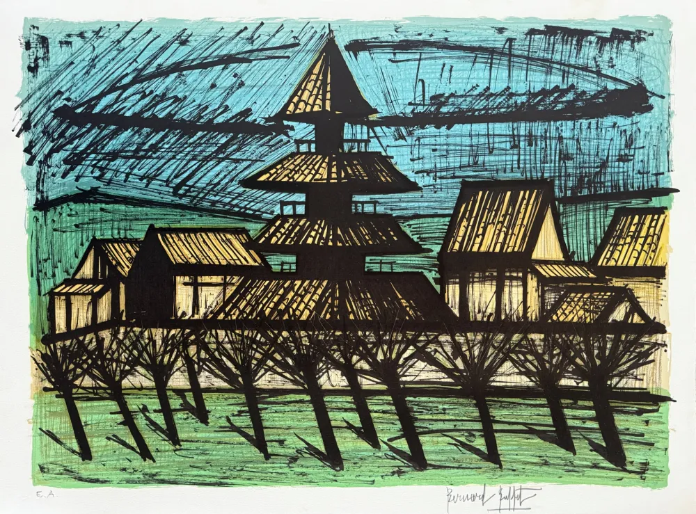 Litografía Buffet - Temple Tō-ji, Kyoto