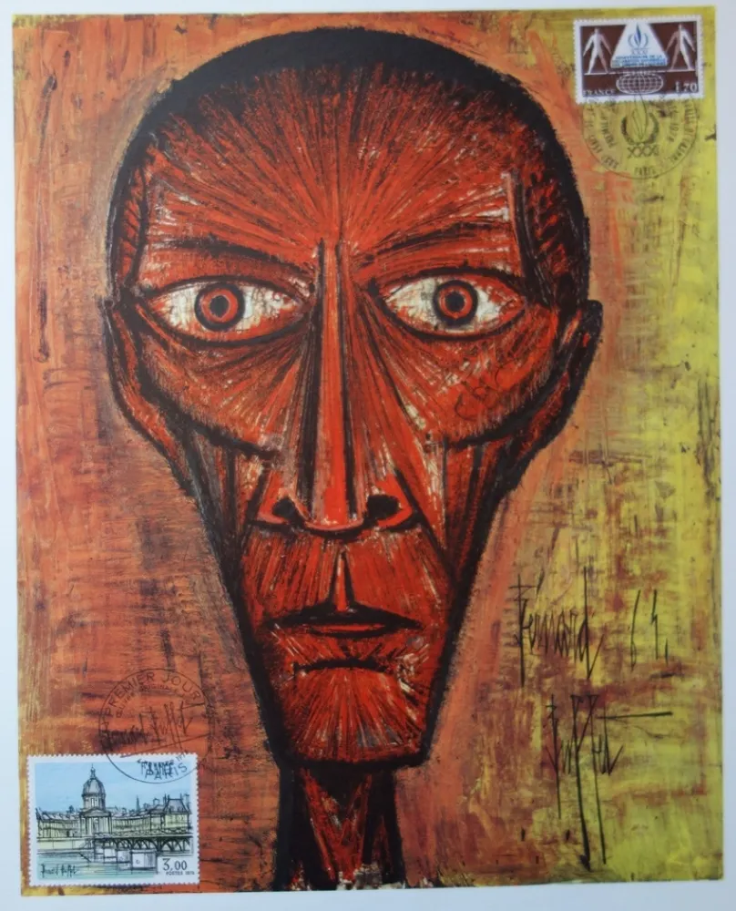 Litografía Buffet - Tete effrayante