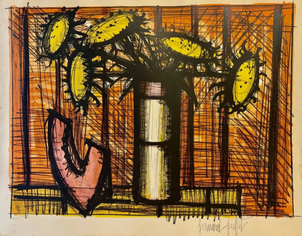 Litografía Buffet - Tournesols et melon, 1955