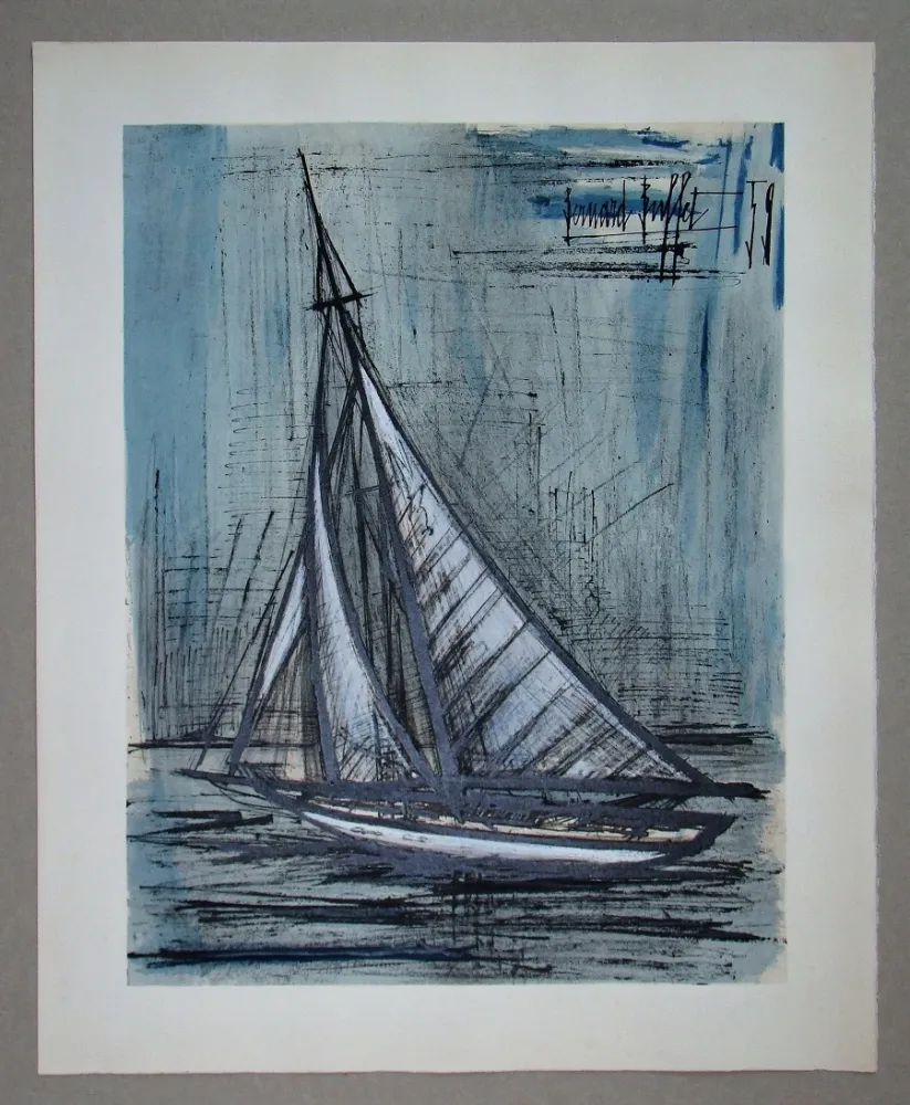 Litografía Buffet - Voilier, 1959