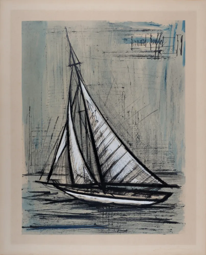 Litografía Buffet - Voilier, 1960