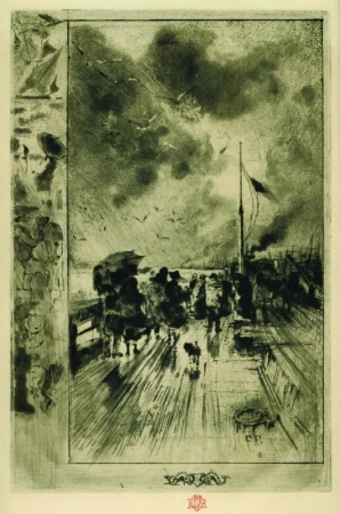 Aguafuerte Buhot - Une Jeteé en Angleterre