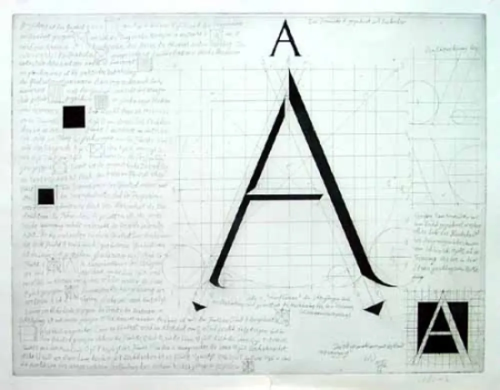 Grabado Bunz - Buchstabe A / The Letter A