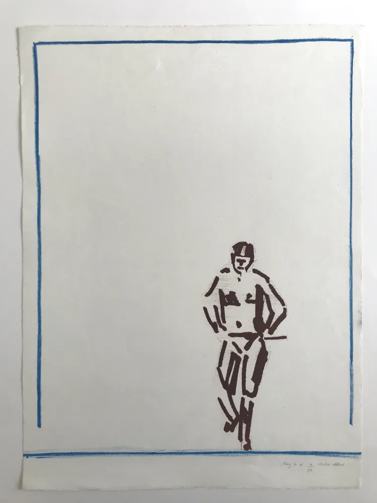 Litografía Buraglio - Station debout