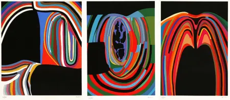 Serigrafía Burri - Trittico B