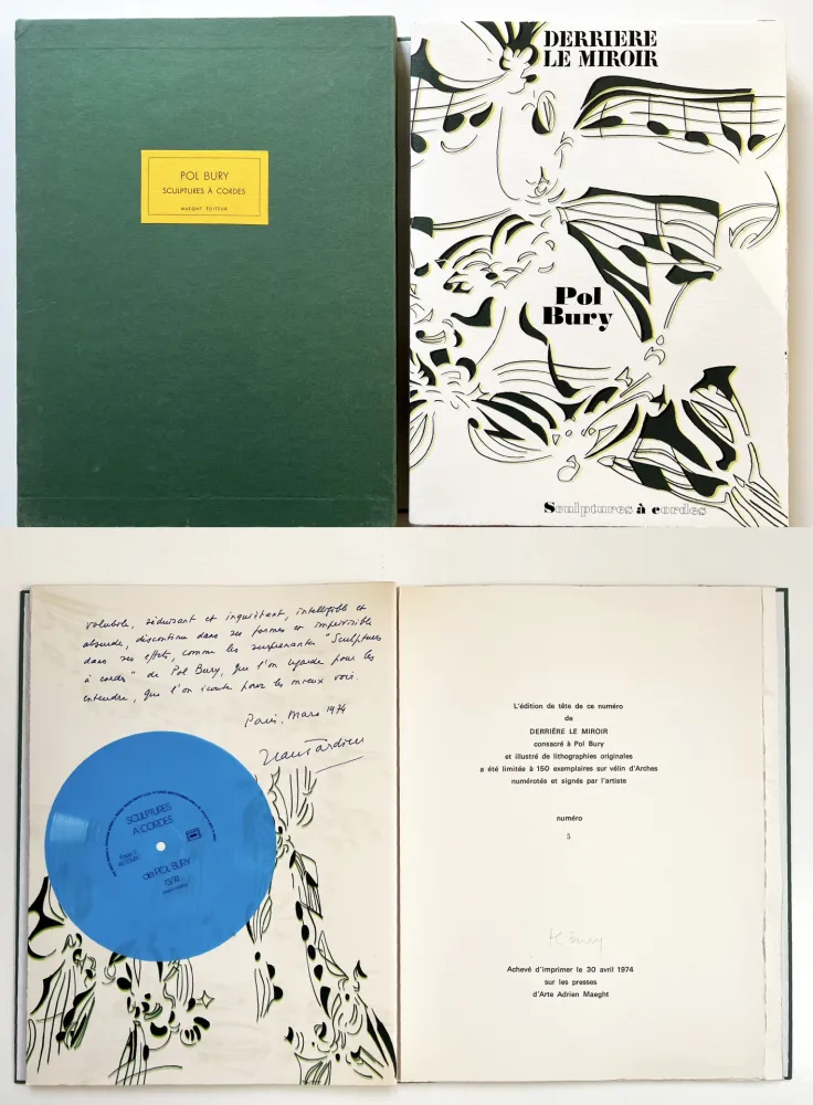 Libro Ilustrado Bury - Derrière le Miroir n°209. POL BURY. Avril 1974. TIRAGE DE LUXE SIGNÉ.
