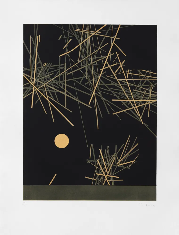 Grabado Bury - Groupe de barres surplombant un petit