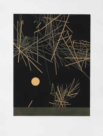 Grabado Bury - Groupe de barres surplombant un petit