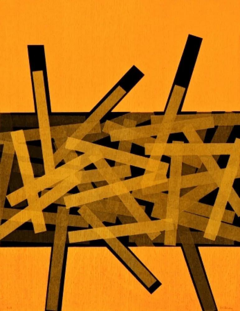 Aguafuerte Bury - Quarante bâtons entre deux