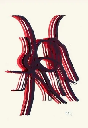 Litografía Bury - Quatre bâtons entre deux