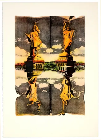 Litografía Bury - Statue de la liberté