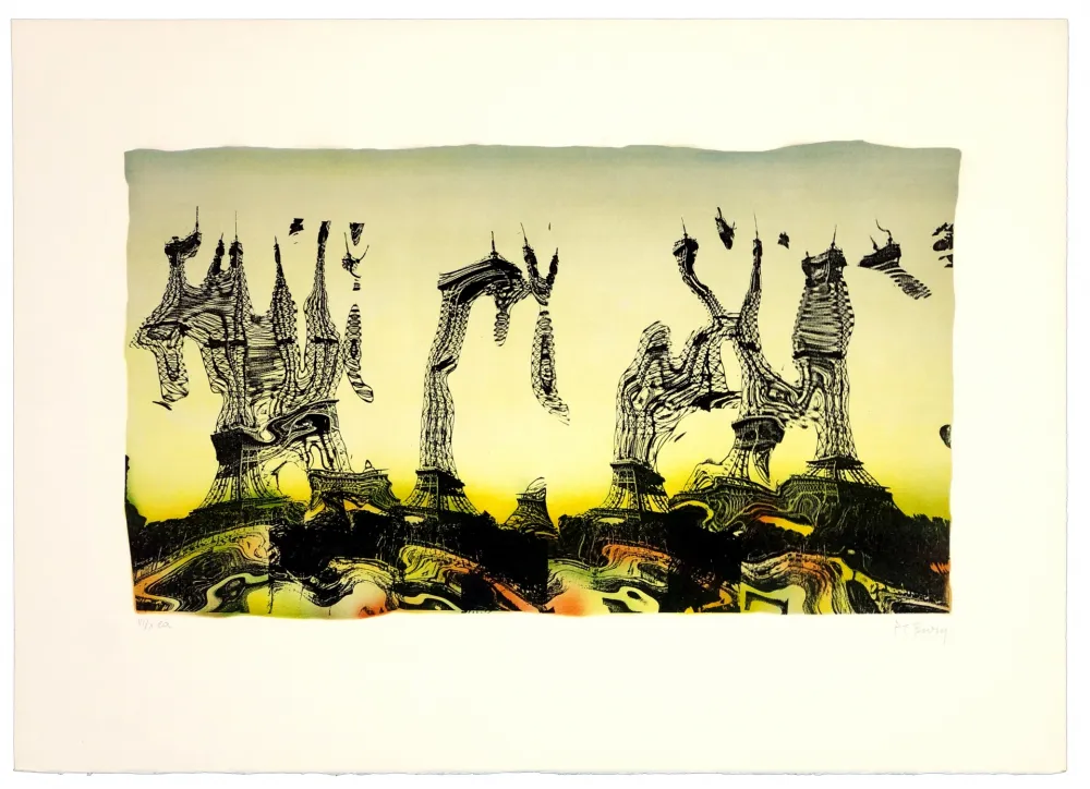 Litografía Bury - Tour Eiffel