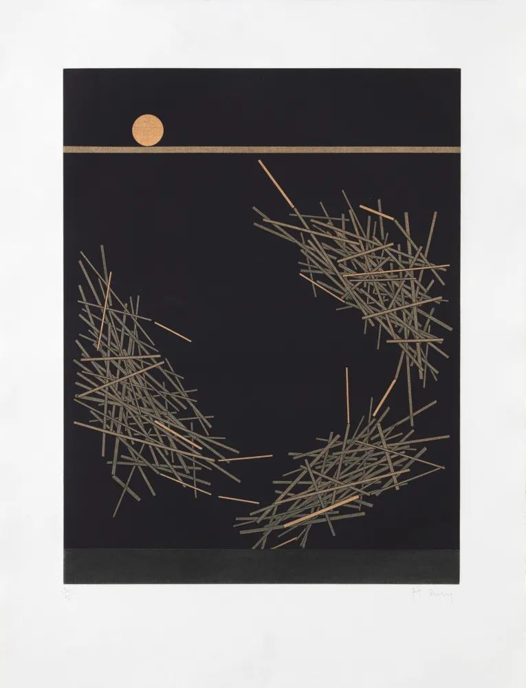 Grabado Bury - Trois groupes de barres tournantes