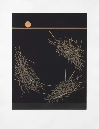 Grabado Bury - Trois groupes de barres tournantes