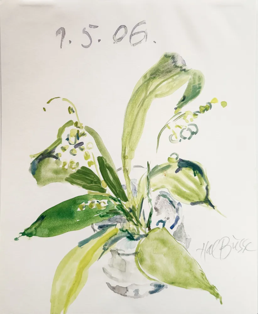 Monotipo Busse - Hal Busse Female artist original watercolour