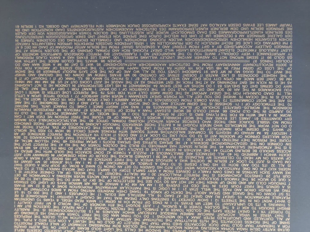 Serigrafía Byars - The golden Tower, 1974. Diptychon. 