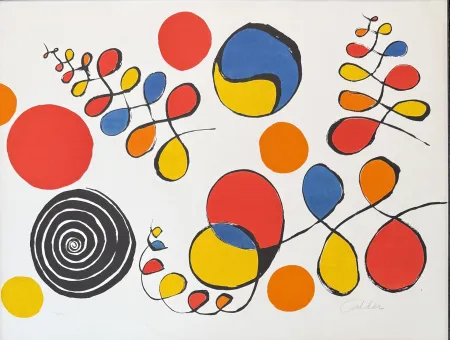 Litografía Calder - Alexander Calder (1898-1976) -Floating Helix -Color lithograph on paper - 1976