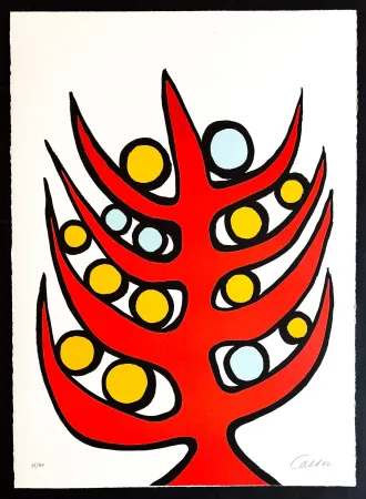 Litografía Calder - Alexander Calder ( 1898 – 1976 ) – L’albero del bene e del male – color lithograph on paper – 1975