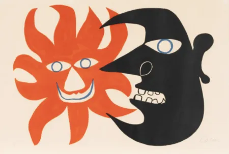 Litografía Calder - Black Moon and Red Sun, ca