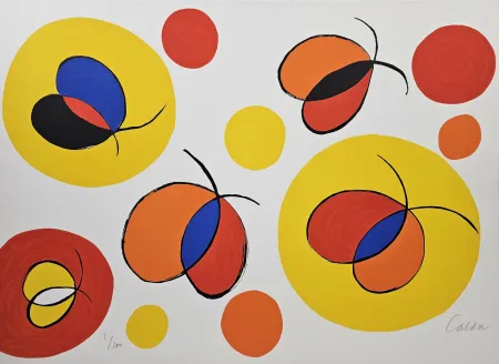 Litografía Calder - Composition with Butterflies