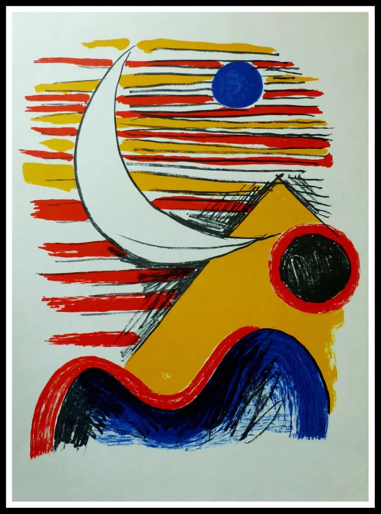 Litografía Calder - LA LUNE ET LA MONTAGNE