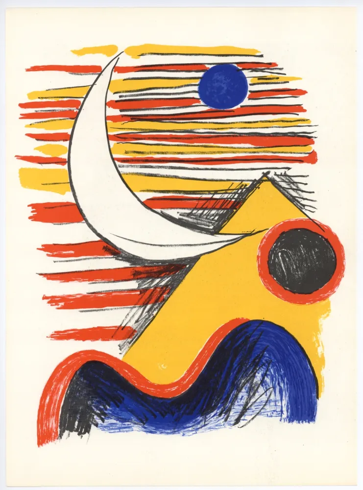 Litografía Calder - La Lune et la Montagne Jaune