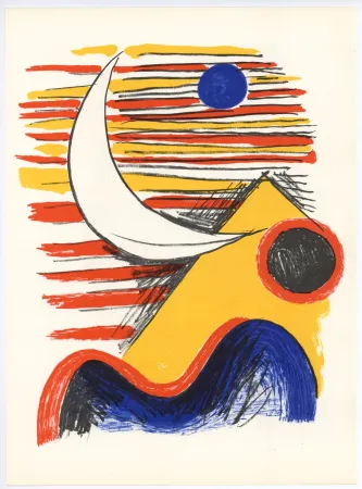 Litografía Calder - La Lune et la Montagne Jaune