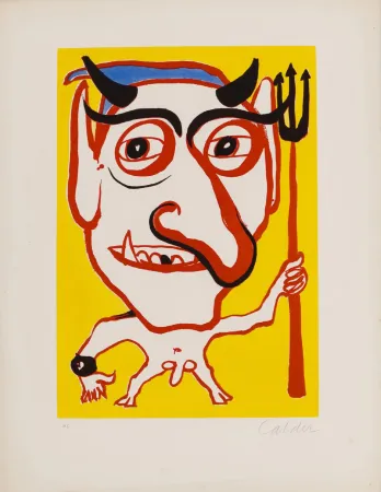 Aguatinta Calder - Le diable (portrait de Constantin Tacou)