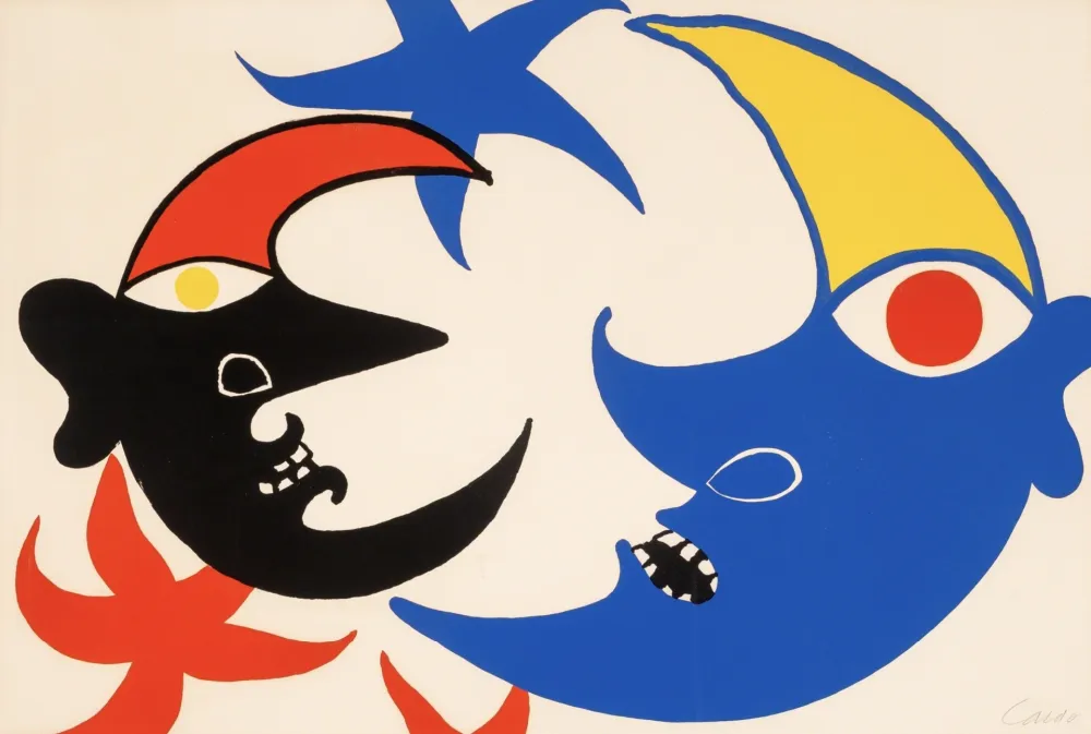Litografía Calder - Les Deux Lues