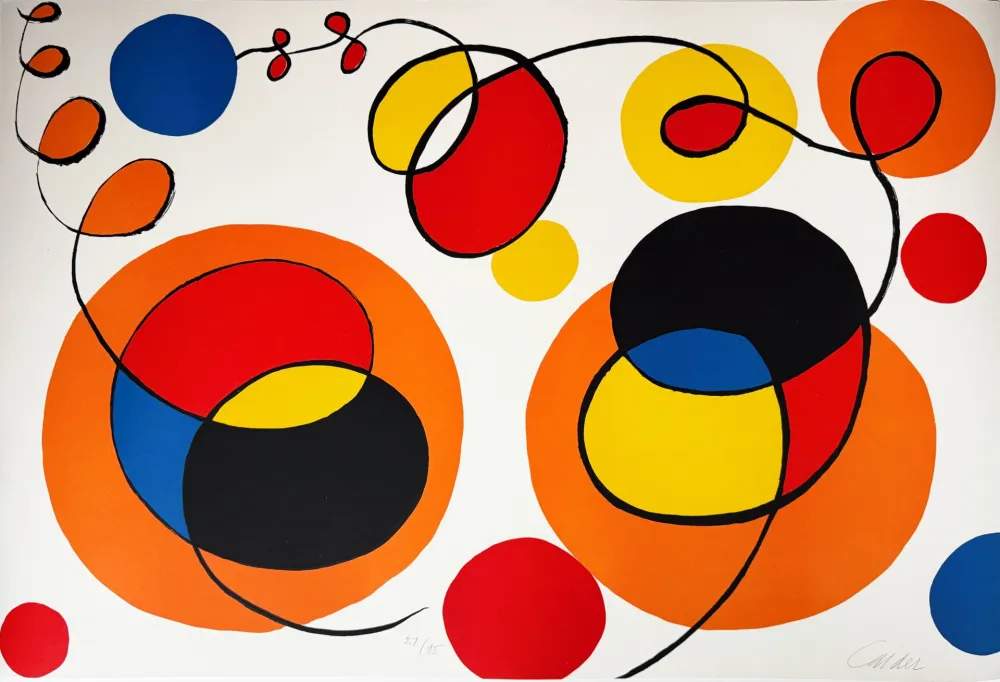 Litografía Calder - Loops and Spheres